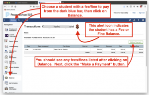 PowerSchool SIS Student Balance Page