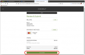 Image of RevTrak Place Order Page