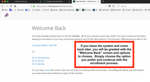 Picture of PowerSchool Enrollment Welcome Back Page
